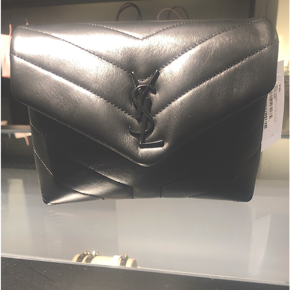 YSL Toy Lou Handbag - NWT -Black Leather w/adjustable leather strap-stor…